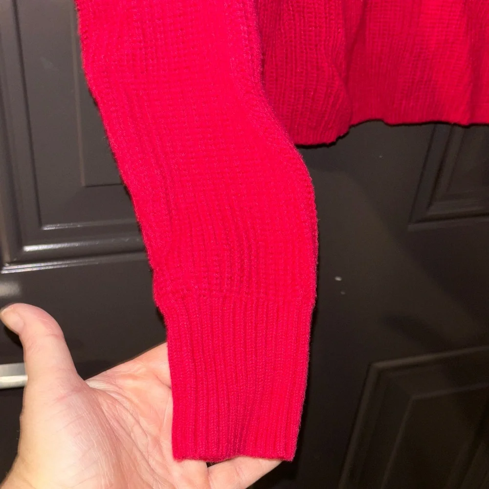 Hollister Red and White Striped Sweater women’s size small
